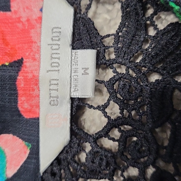 EUC Erin London women's floral lace back 97% cotton button down jacket coat, M - Picture 8 of 10